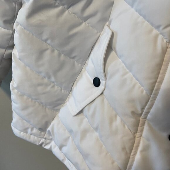 Swiss Tech White WInter Jacket Faux Fur Hood Size M - Picture 6 of 11